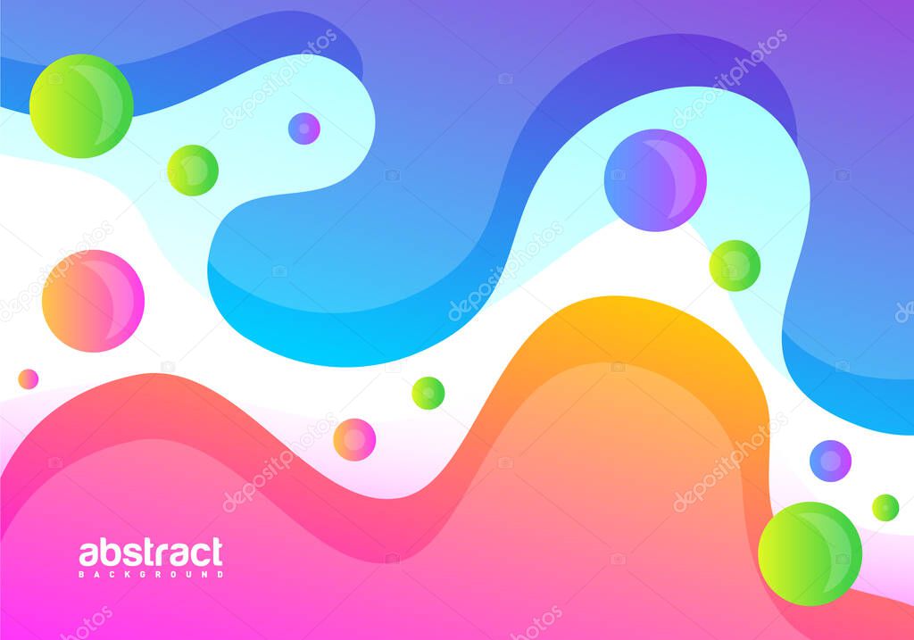 Colorful Modern fluid background. Abstract dynamic shapes composition. Eps10 vector.