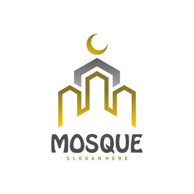 Cami Logosu Şablonu Vektörü, Yaratıcı Cami logosu tasarımları, Amblem, Sembol, Simge Simgesi, Simge