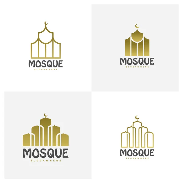 Set Von Moschee Logo Template Vector Creative Moschee Logo Design — Stockvektor