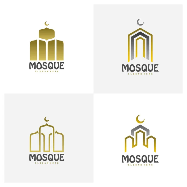 Set Von Moschee Logo Template Vector Creative Moschee Logo Design — Stockvektor