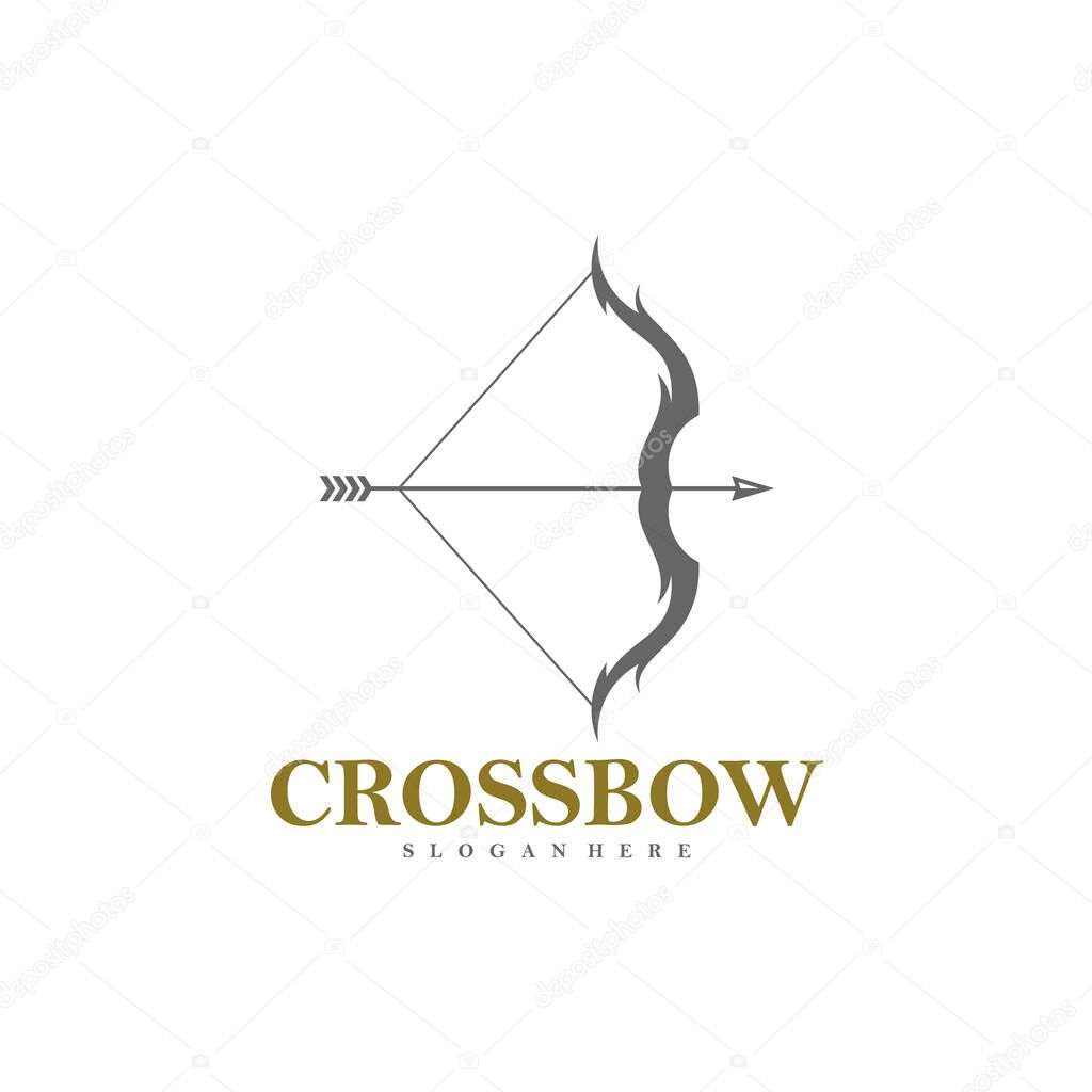 Crossbow Logo vector template, Arrow archery logo design concepts