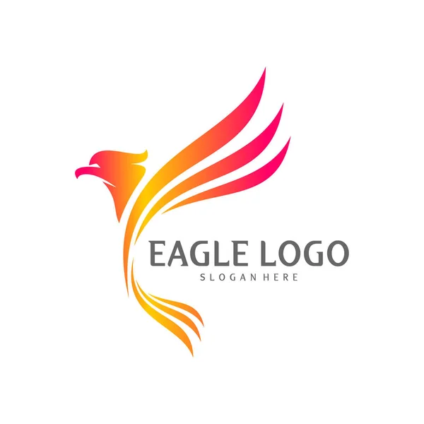 Vetor Projeto Logotipo Águia Conceito Logotipo Phoenix Modelo Simples Logotipo — Vetor de Stock