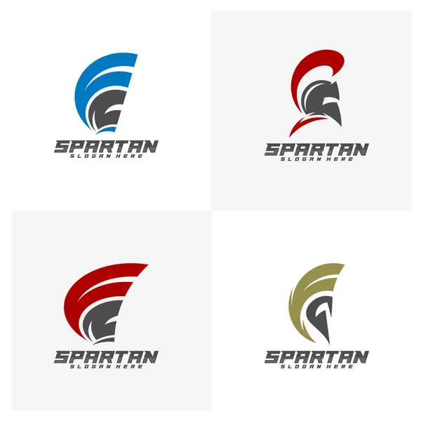 Ensemble Vecteur Conception Logo Spartan Modèle Conception Logo Sparta Logo — Image vectorielle