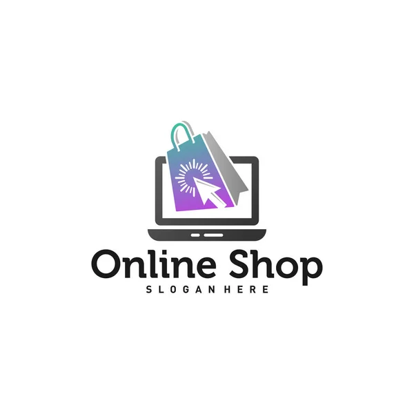 Online Shop Logodesigns Concept Vector Shop Logo Design Vorlage Illustration — Stockvektor