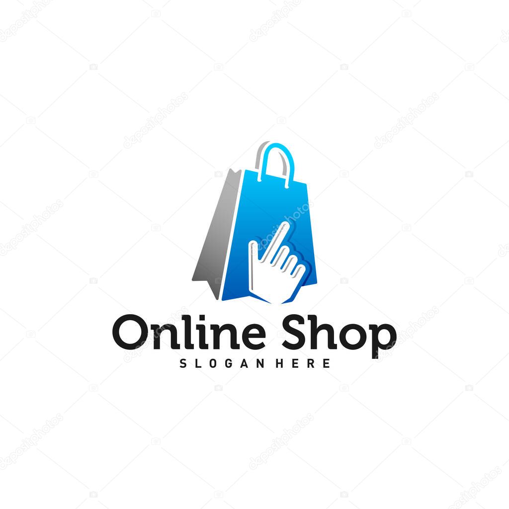 Online Shop Logo designs Concept Vector, Shop logo design template, illustration