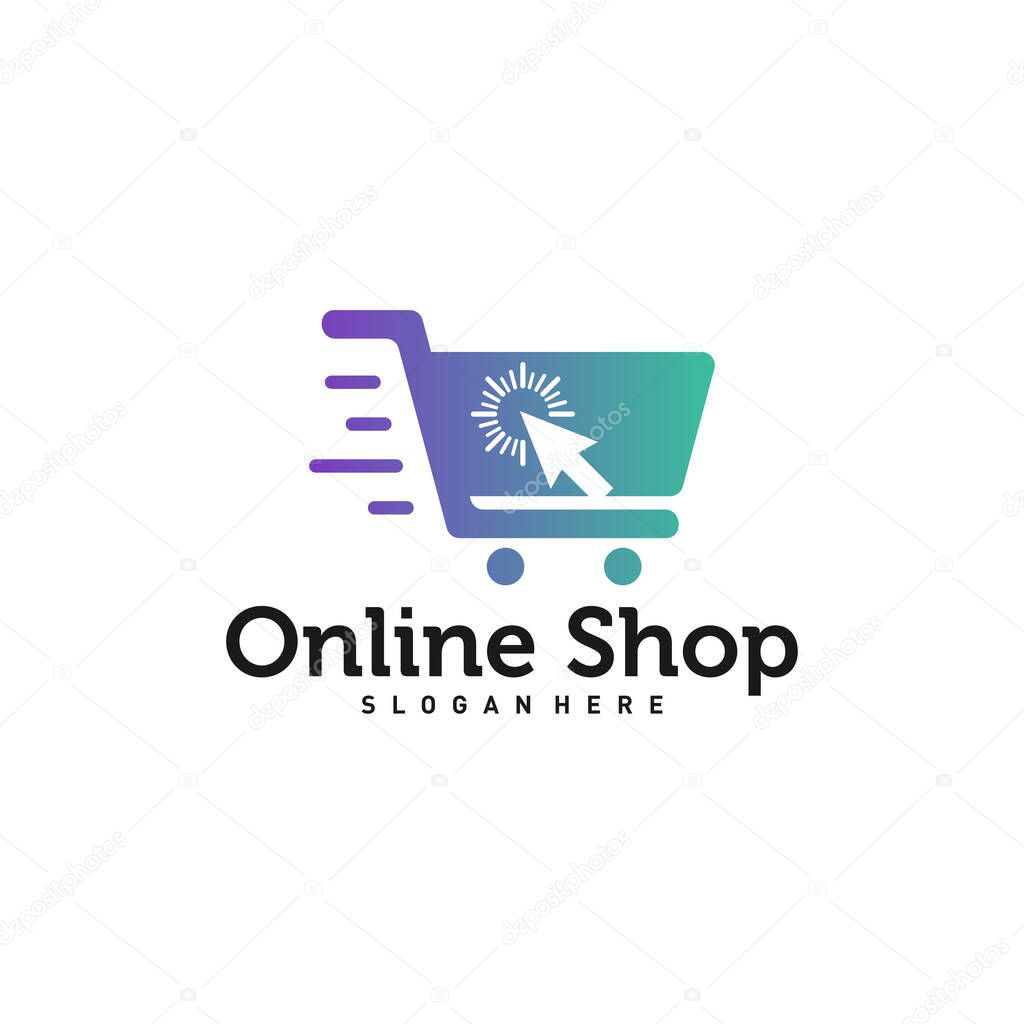 Online Shop Logo designs Concept Vector, Shop logo design template, illustration
