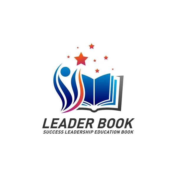 Leadership Education Book Logo Design Concept Vector Success Leader Book — Stock Vector