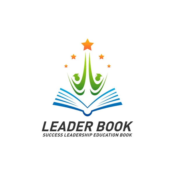 Leadership Education Book Logo Design Concept Vector Success Leader Book — Stock Vector