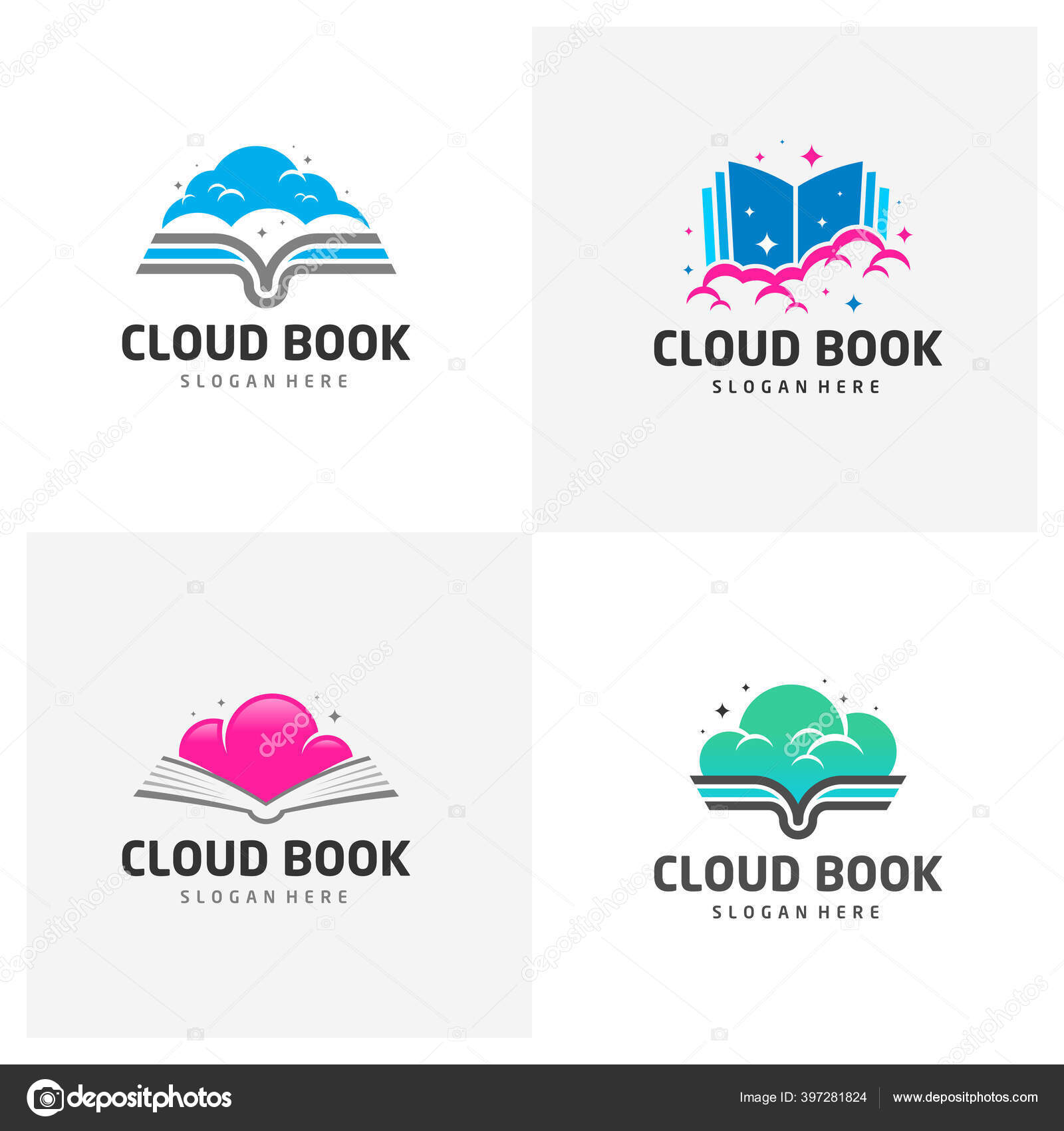 design de logotipo de vetor de conceito de forma de nuvem de