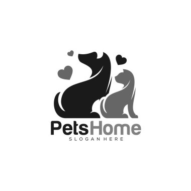 Hayvan Logosu Kedi Tasarım Şablonu. Hayvanlar için Veterinerlik Kliniği Logotype konsept özet simgesi.