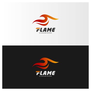 Ateş Alevi Logosu tasarım şablonu. Kırmızı damla Logotype konsept simgesi.