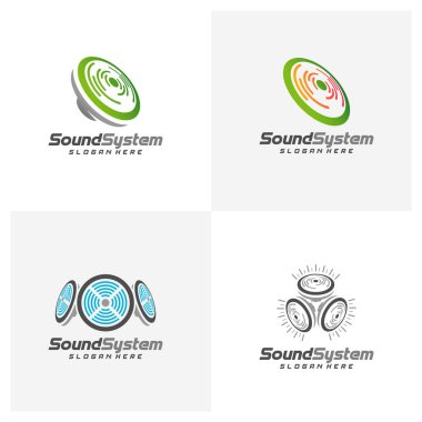 Ses Sistemi Logo Tasarım Vektörü, Ses Logosu Şablonu, Tasarım Yaratıcısı, Simge Simgesi