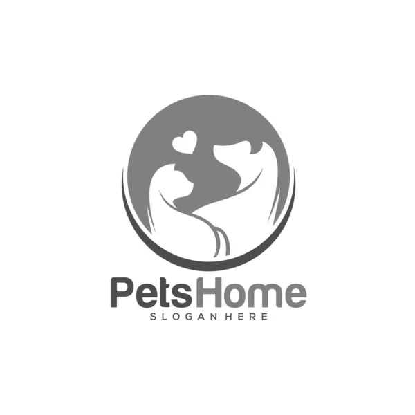 Домашні Тварини Логотип Собака Кіт Дизайн Векторний Шаблон Тварини Ветеринарна — стоковий вектор