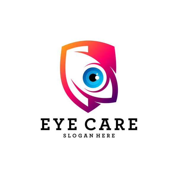 Shield Eye Concept Logo Design Skabelon Eye Care Logo Design – Stock-vektor