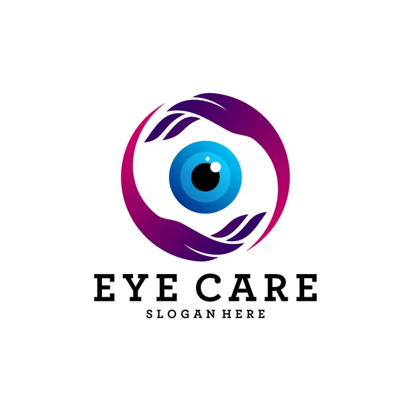 Creative Care Eye Concept Logo Design Şablon Eye Care Logo — Stok Vektör