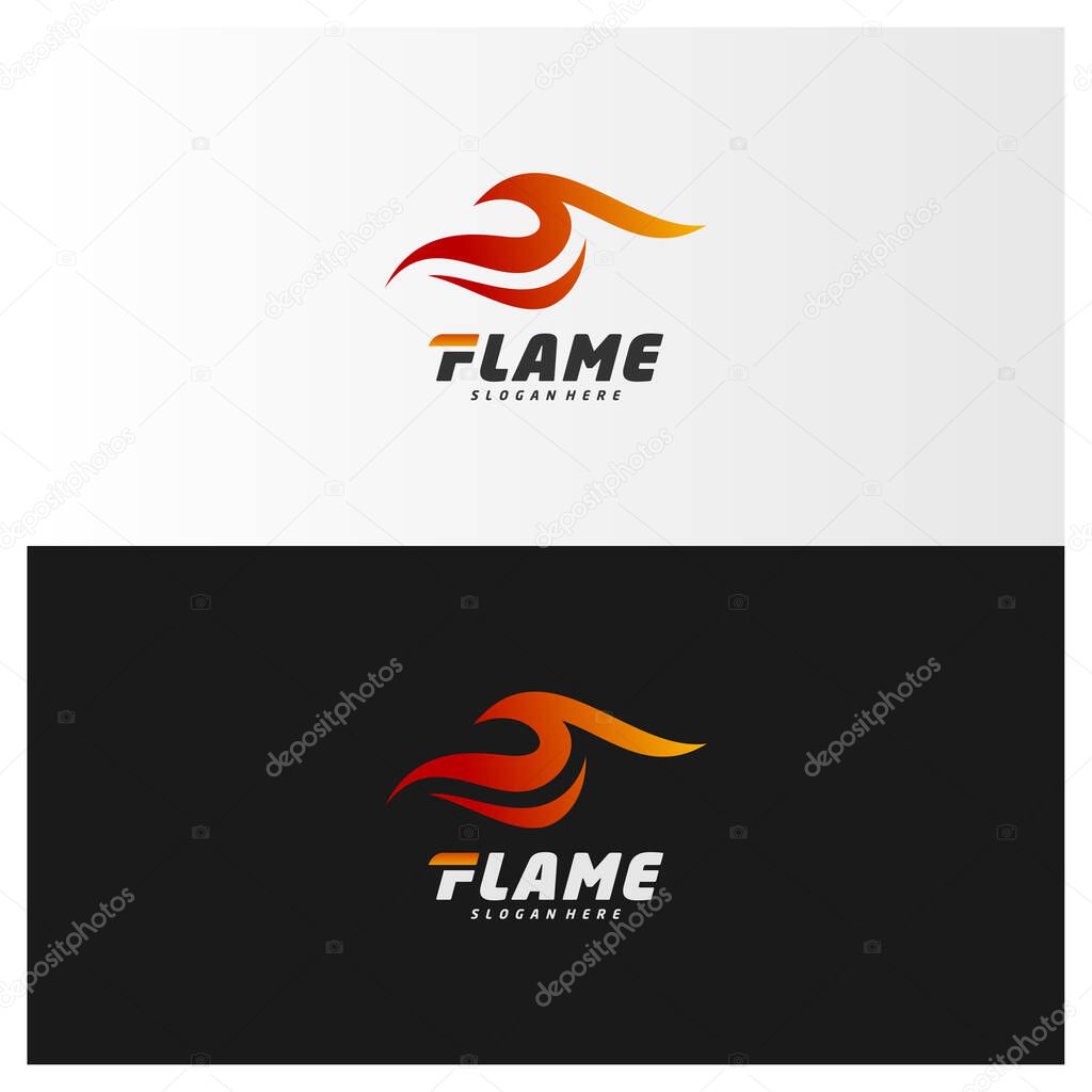 Fire Flame Logo design vector template. Red drop Logotype concept icon.