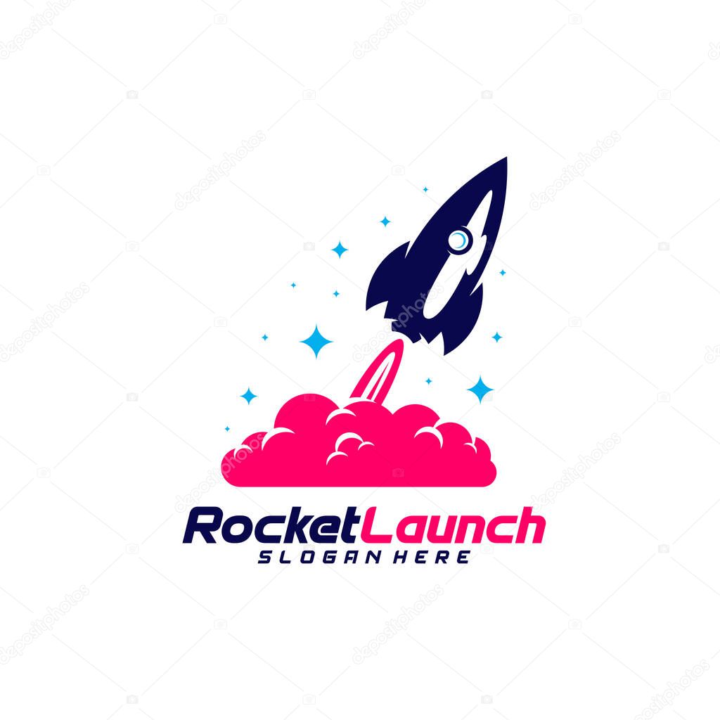 Rocket launch logo design vector concept, Rocket advance technology logo template, Icon symbol, Creative design