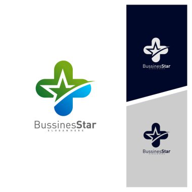 Yıldız Tıbbi Logo Şablonu Tasarım Vektörü, Kavram, Yaratıcı Sembol, Simge
