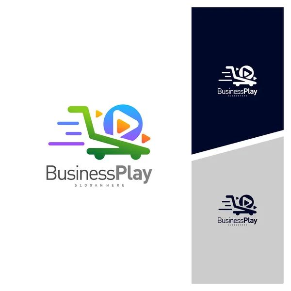 Play Shop Logo Design Vector Template Icon Jogar Conceitos Logotipo — Vetor de Stock