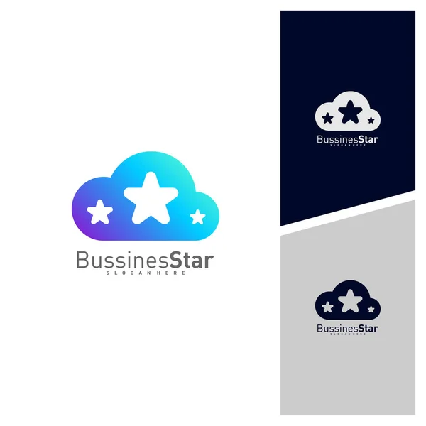 Plantilla Logotipo Cloud Star Vector Diseño Concepto Símbolo Creativo Icono — Vector de stock