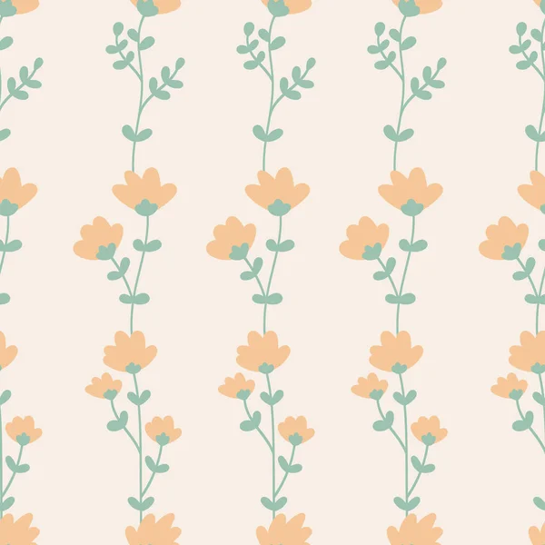 Abstraktes florales nahtloses Muster. Pastellfarben rosa Frühlingsblumen. Vintage-Vektor-Illustration. — Stockvektor