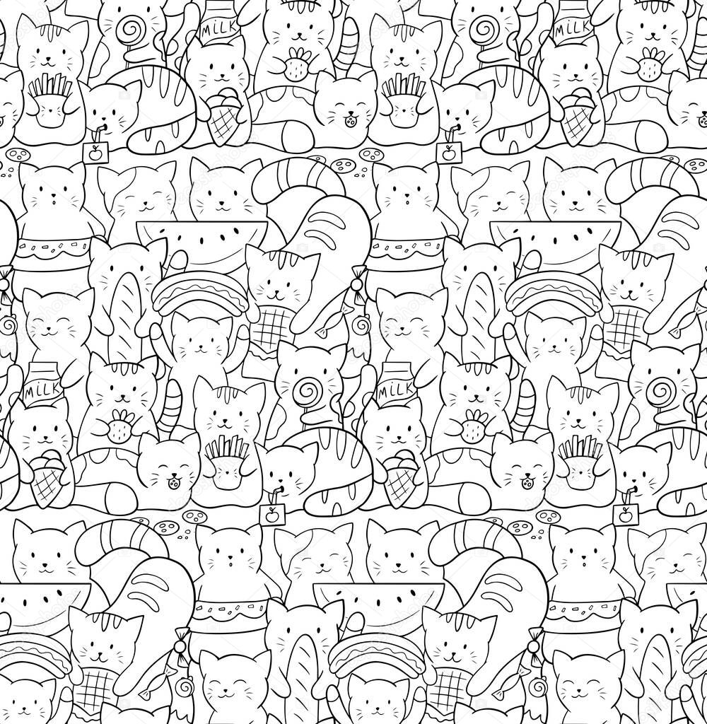 91 Collection Coloring Pages Of Cat With Food  Latest HD