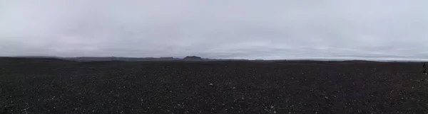 Panorama Svart Lava Sand — Stockfoto