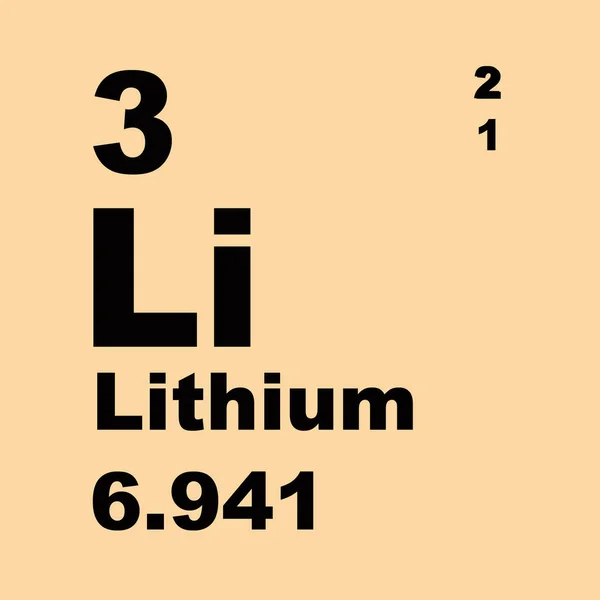 Litio Tabla Periódica Elementos — Foto de Stock