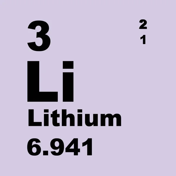 元素のリチウム周期表 — ストック写真