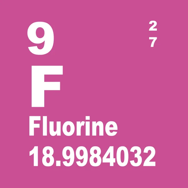 Tabela Periódica Elementos Flúor — Fotografia de Stock