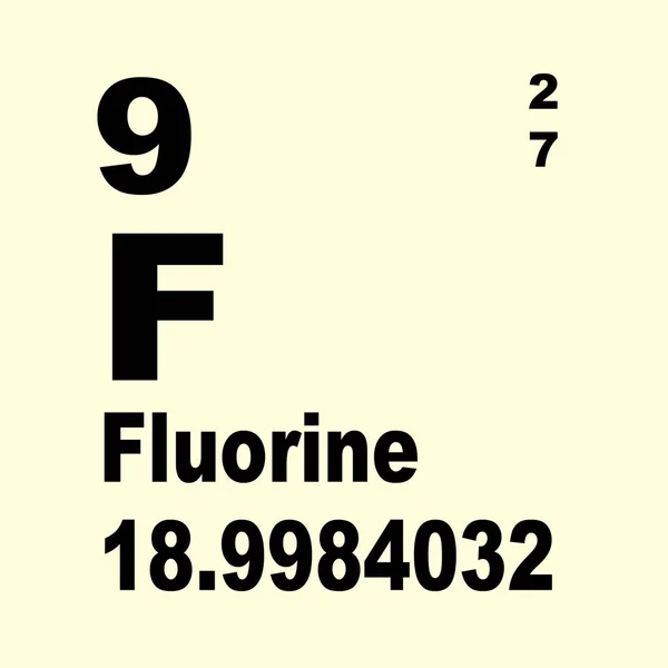 Tabela Periódica Elementos Flúor — Fotografia de Stock