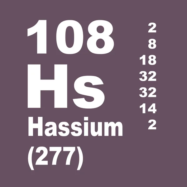 Hassium Tabla Periódica Elementos —  Fotos de Stock