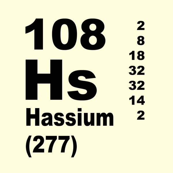 Hassium Tavola Periodica Degli Elementi — Foto Stock