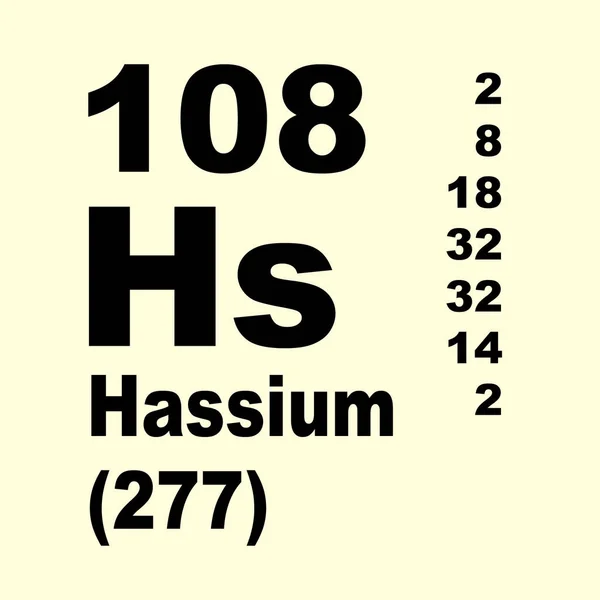 Hassium Układ Okresowy Pierwiastków — Zdjęcie stockowe