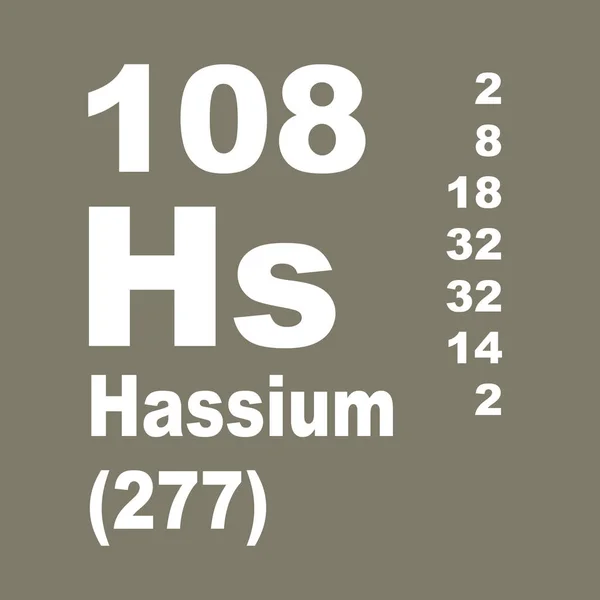 Tabela Periódica Elementos Hássio — Fotografia de Stock