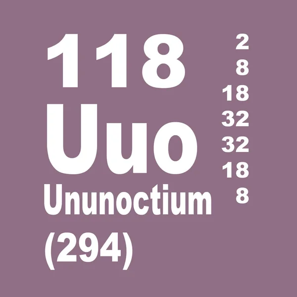 Periodisk Oversigt Grundstoffer Nej 118 Unoctium - Stock-foto