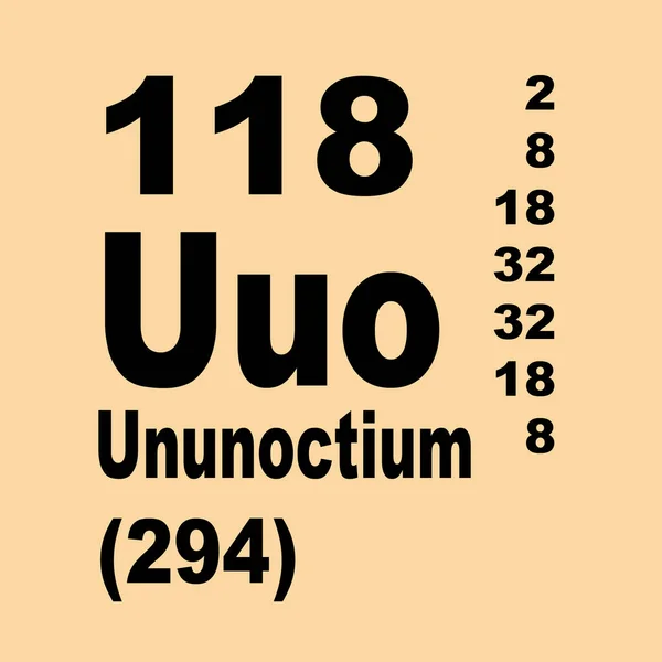 Periodensystem Der Elemente Nein 118 Ununoctium — Stockfoto