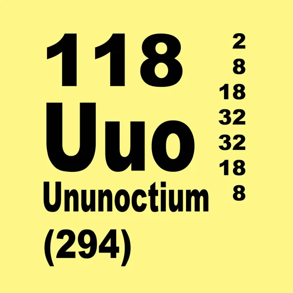 Periodensystem Der Elemente Nein 118 Ununoctium — Stockfoto