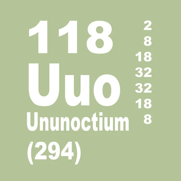 Періодична Таблиця Елементів 118 Унуноктій — стокове фото