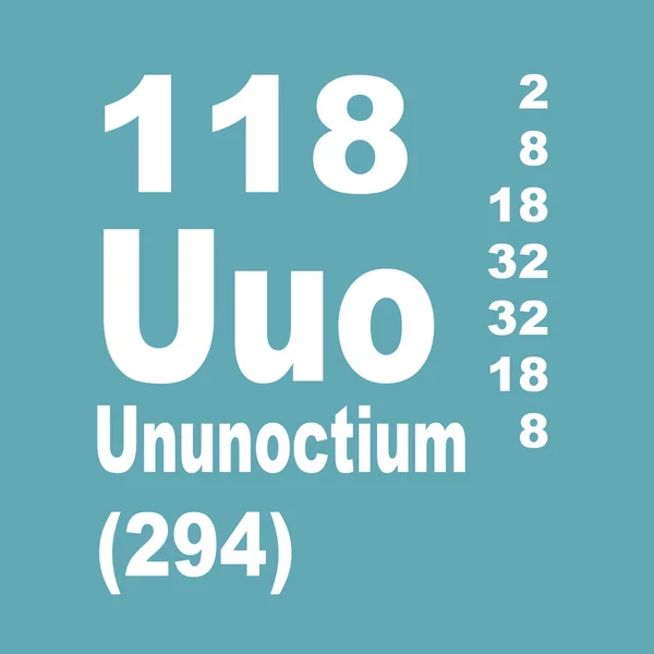 Tabela Periódica Elementos Não 118 Ununoctium — Fotografia de Stock