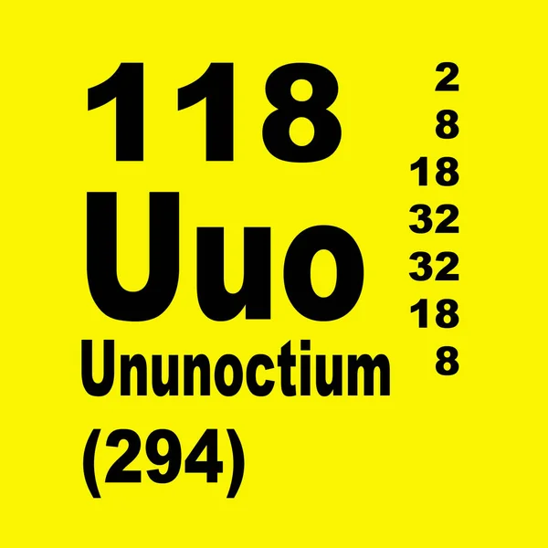 Периодическая Таблица Слоёв 118 Унуноктий — стоковое фото