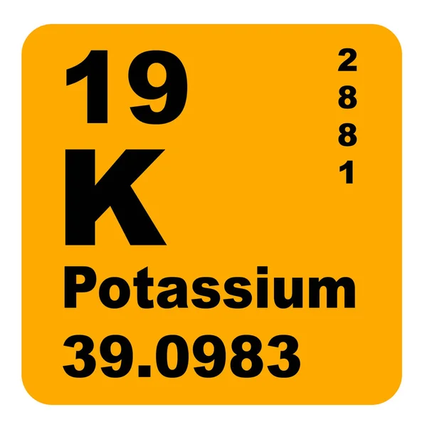 Tabela Periódica Potássio Dos Elementos — Fotografia de Stock