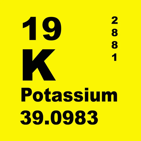 Potasio Tabla Periódica Elementos — Foto de Stock