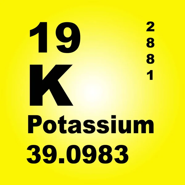 Tabela Periódica Potássio Dos Elementos — Fotografia de Stock