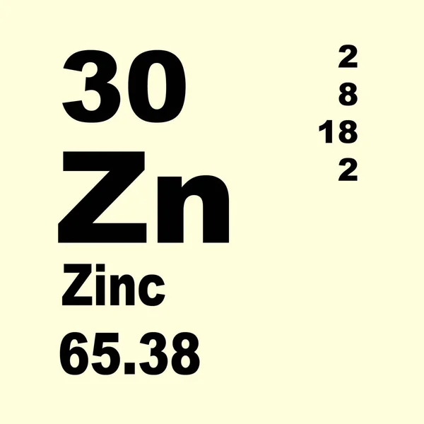 Tabela Periódica Elementos Zinco — Fotografia de Stock