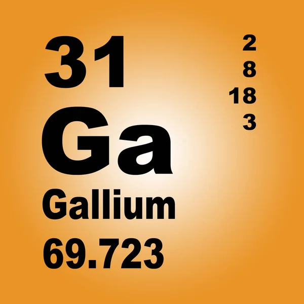 Gallium Periodiskt Bordlägger Beståndsdelar — Stockfoto