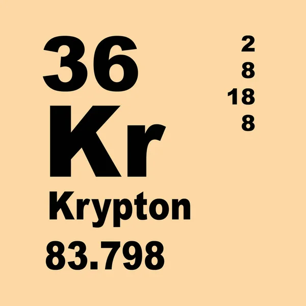 元素周期表 第36号克瑞普顿 — 图库照片