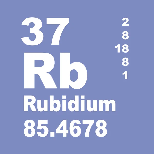Rubidium Periodiskt Tabell Över Grundämnen — Stockfoto