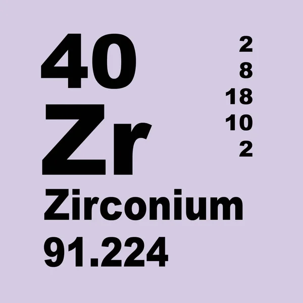 Zirkonium Periodisk Tabell Över Grundämnen — Stockfoto