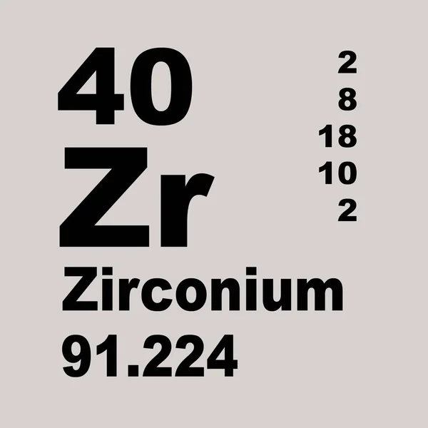 Zircónio Tabela Periódica Elementos — Fotografia de Stock